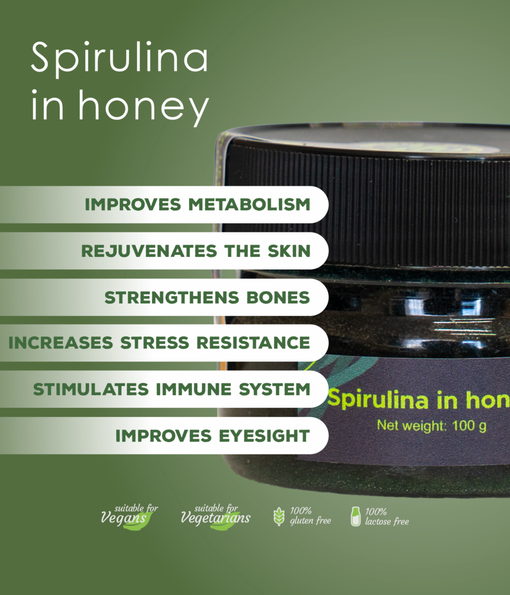Lithuanian Spirulina in honey